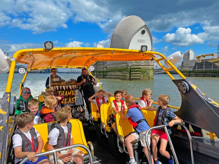 London: 40-Minute Thames Beast Jetboat Tour - Tower Millennium Pier: getting geared up for a loud 40 minutes
