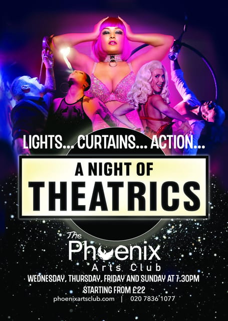 London: A Night of Theatrics! Cabaret Show - February 2025 dining options: seasonal set dinner or vegan mezze with cocktails