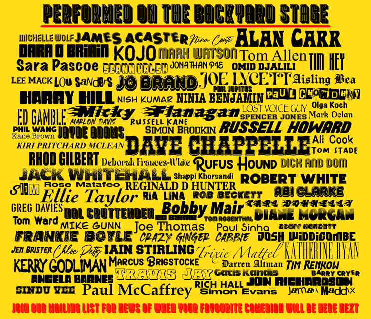 London: Friday Night at The Backyard Comedy Club - Who’s on the bill and what styles you’ll actually get